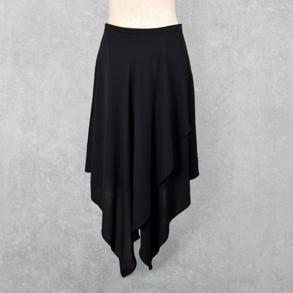 Black Asymmetrical Whimsygoth Flowy Skirt